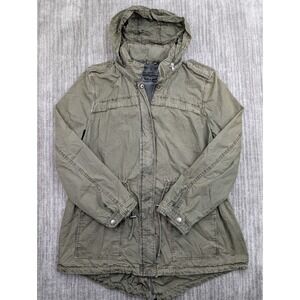 Levis Field Jacket Men's Large Green Anorak Coat Military Hooded Lightweight